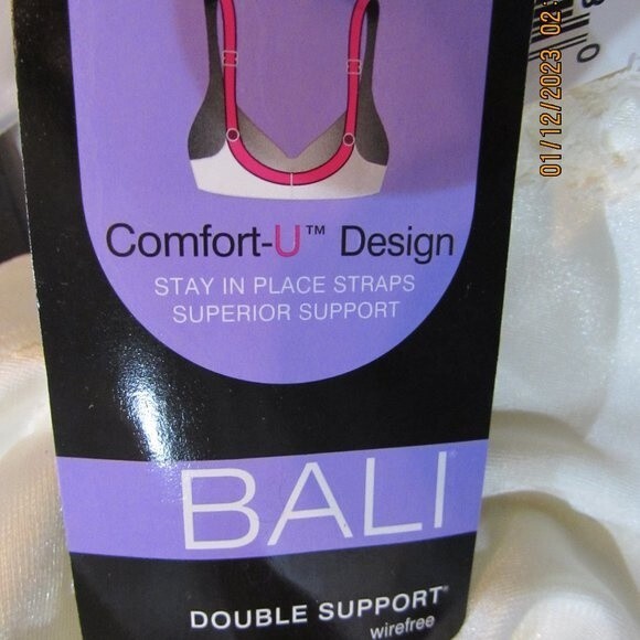 BALI BRA SIZE 42DD COMFORT U DESIGN DOUBLE SUPPORT CREAM NEW - Picture 1 of 12